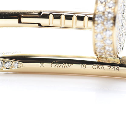 Cartier 18K Yellow Gold Diamond Juste Un Clou Paved Bracelet 19 4 of 7
