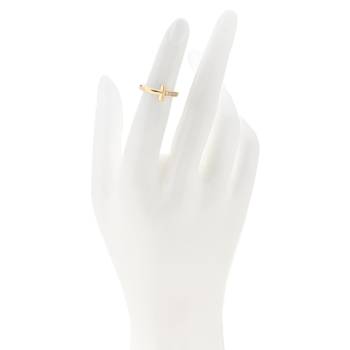 18K Yellow Gold Diamond 2.5mm T T1 Ring 48 4.5