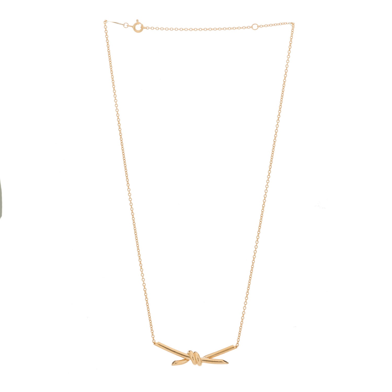 Tiffany 18K Rose Gold Knot Necklace 3 of 7