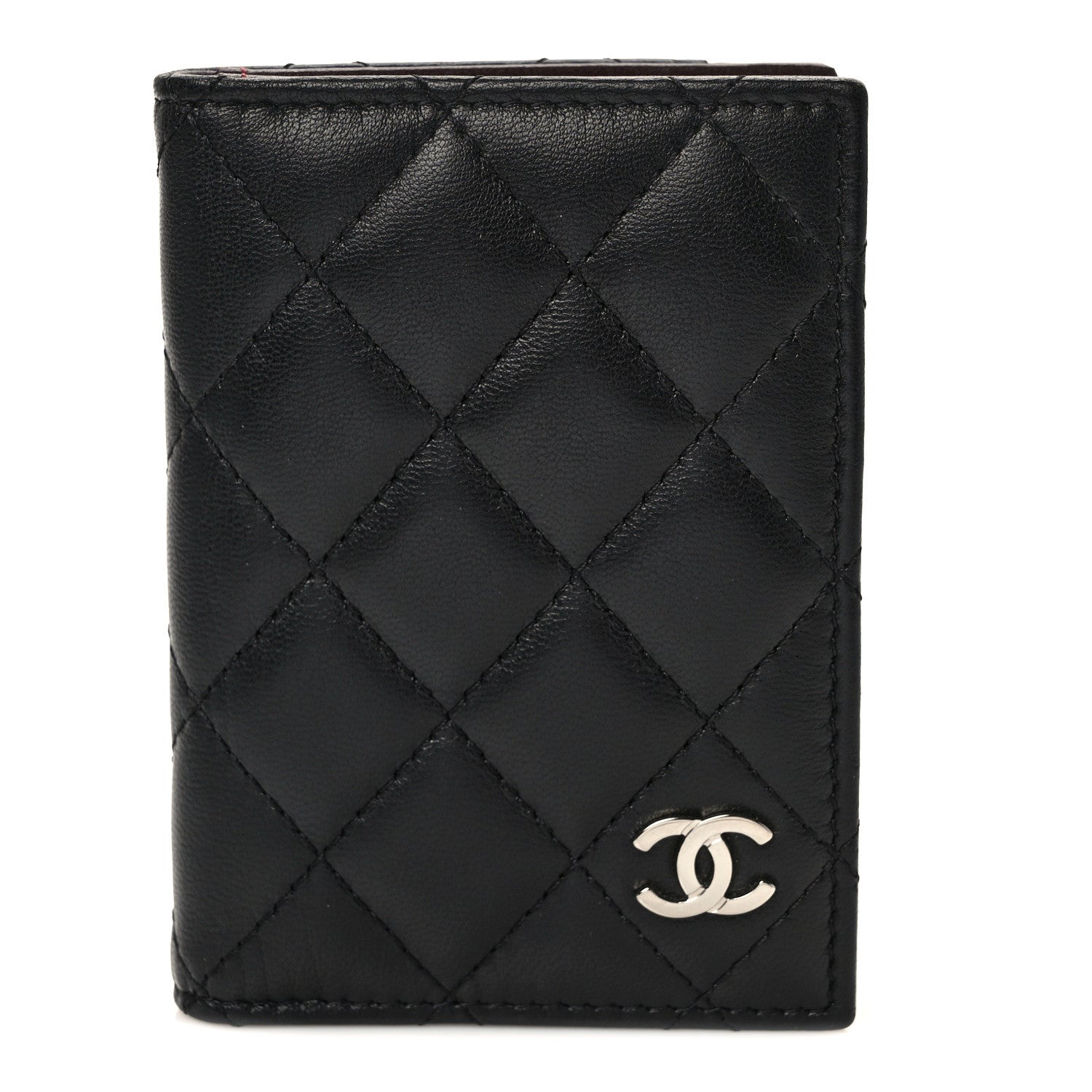 Chanel Lambskin Quilted Card Holder Wallet Black 1 of 7
