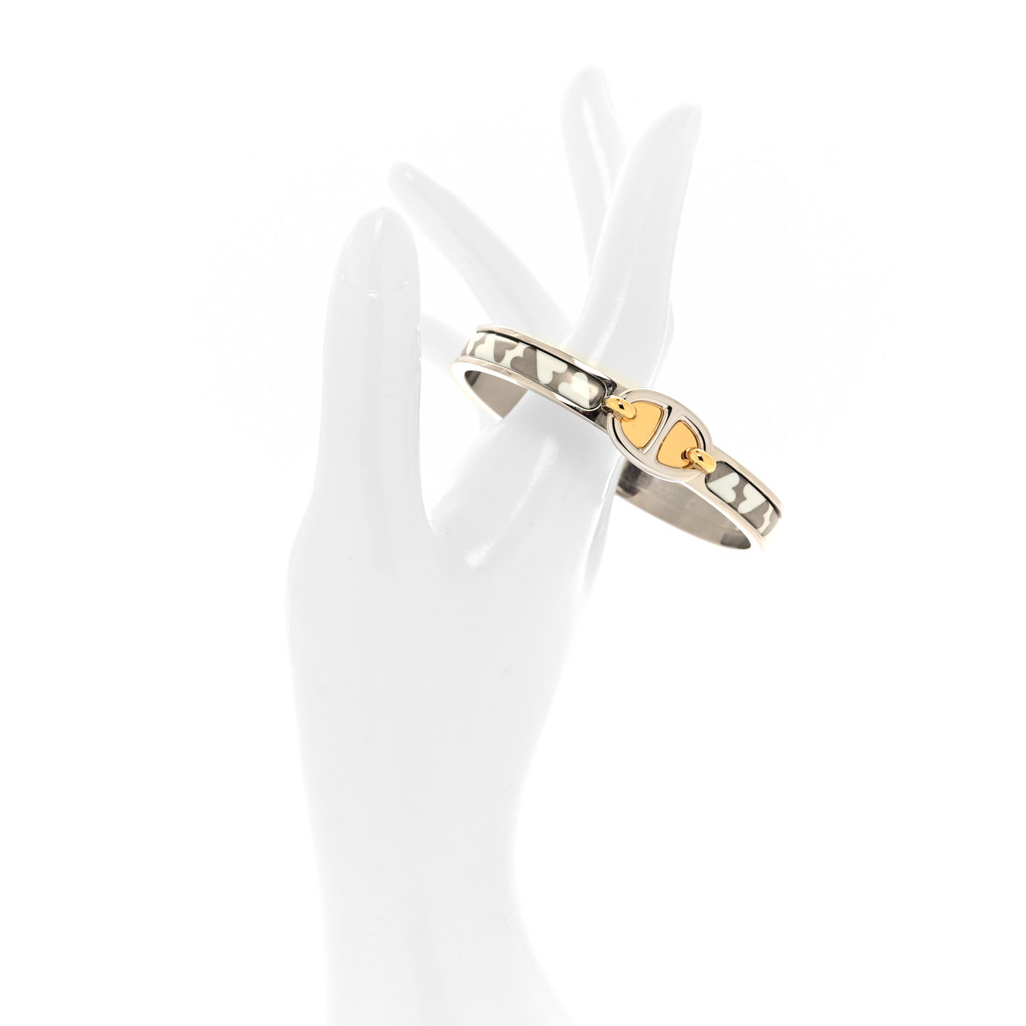Enamel Mini Cartes A Jouer Clic Chaine D'Ancre Bracelet GM Platine White