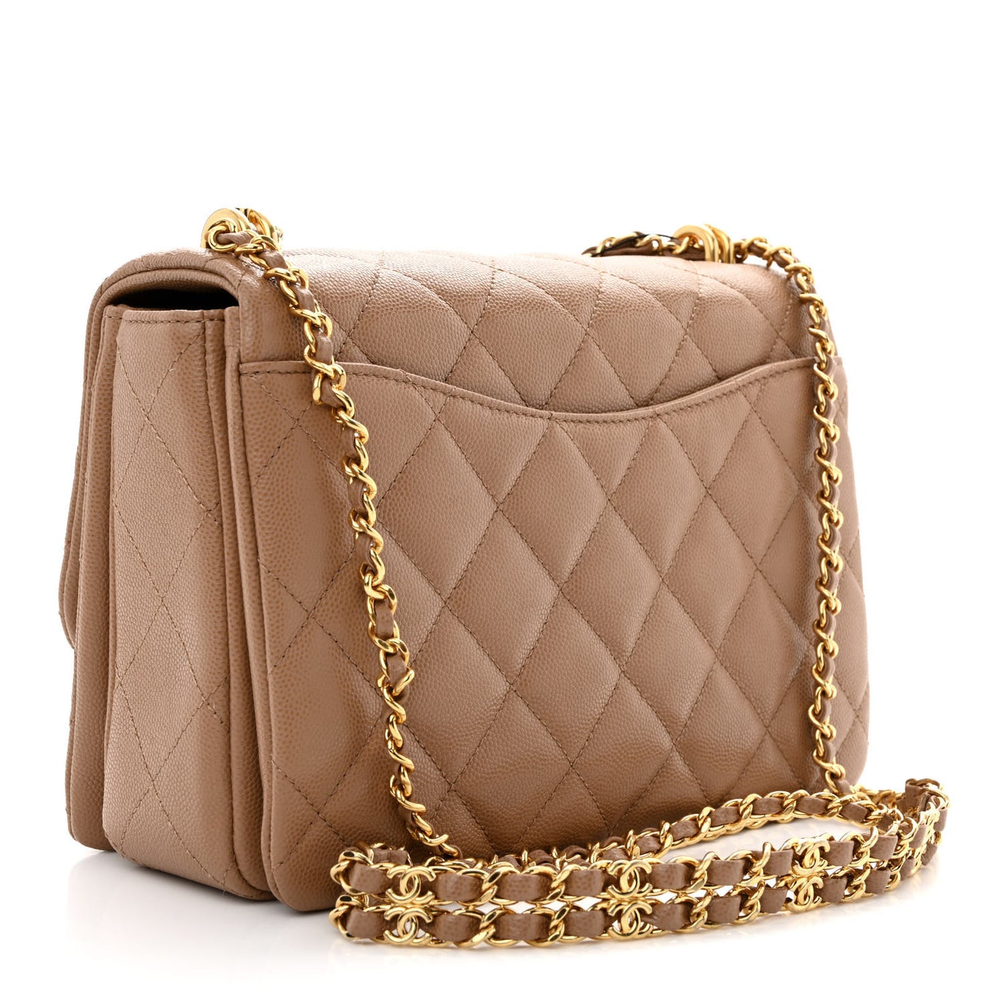 Caviar Quilted Coco First Flap Beige