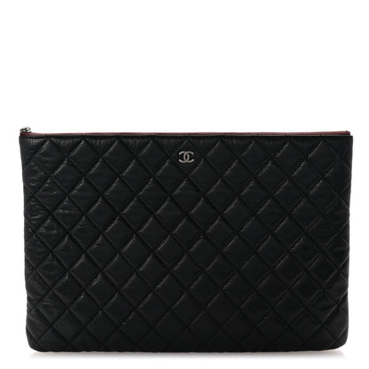 Chanel Caviar Quilted Large Cosmetic Case Black 1 of 8