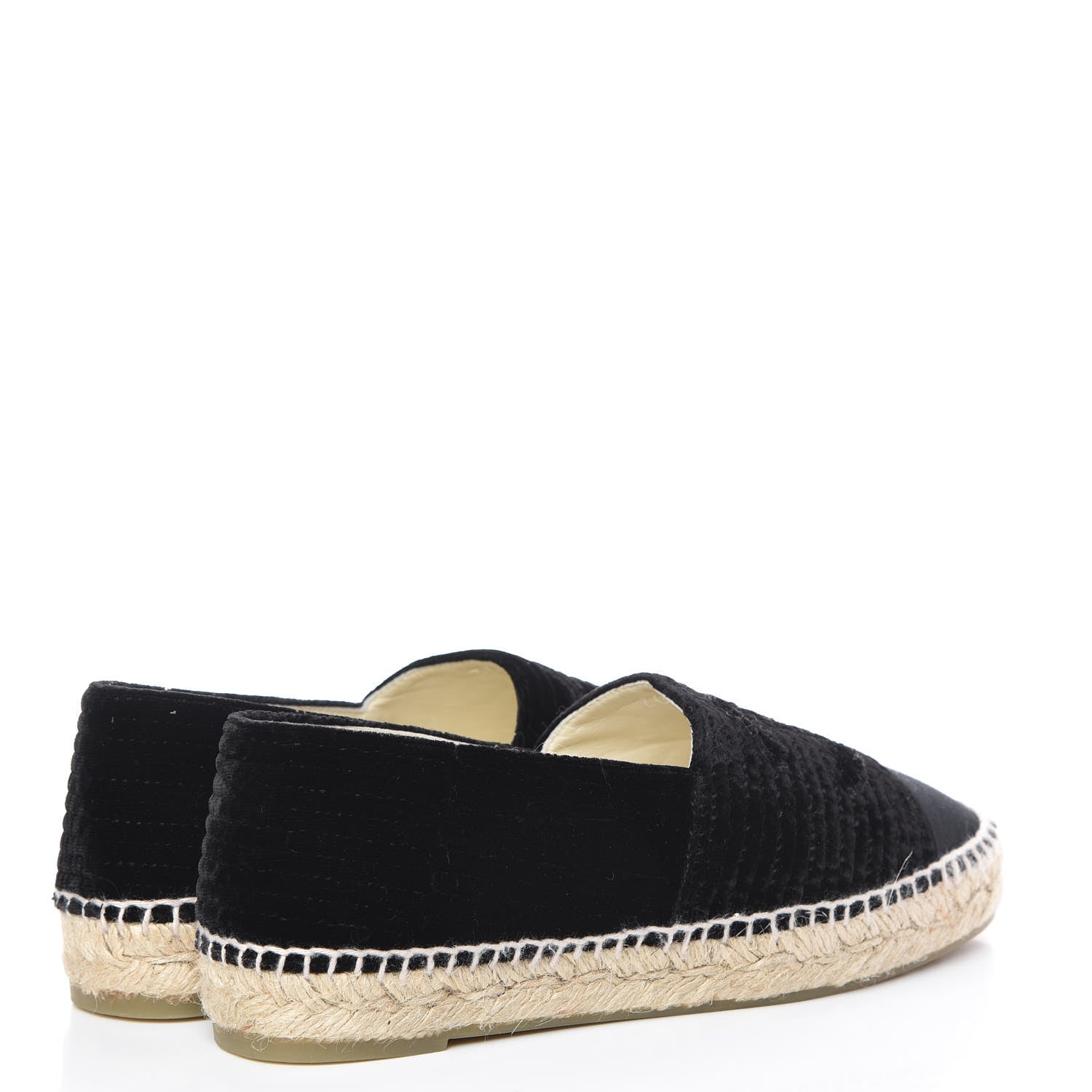 Chanel Velvet Grosgrain CC Espadrilles 37 Black 4 of 10