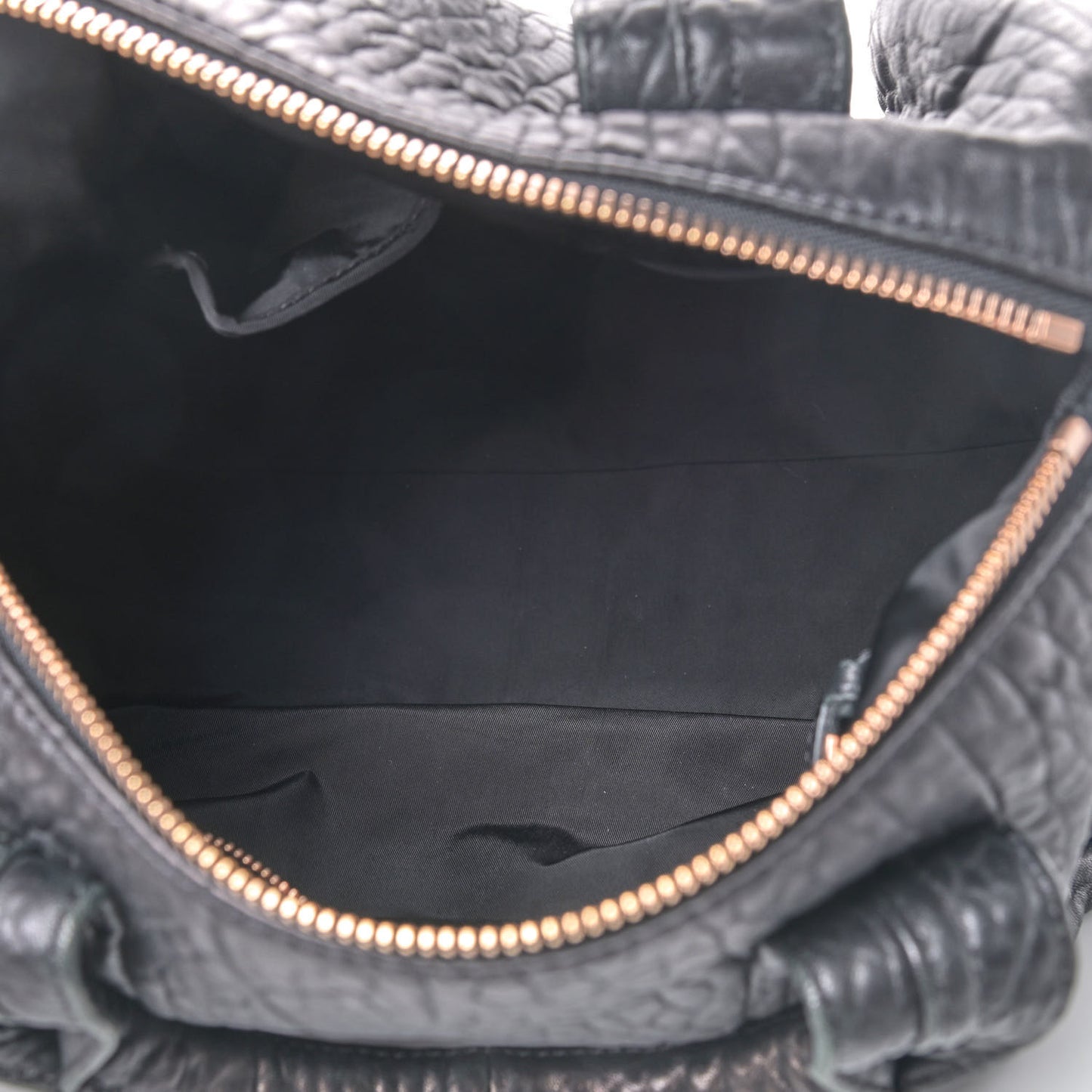 Pebbled Lambskin Rocco Black Rose Gold Hardware