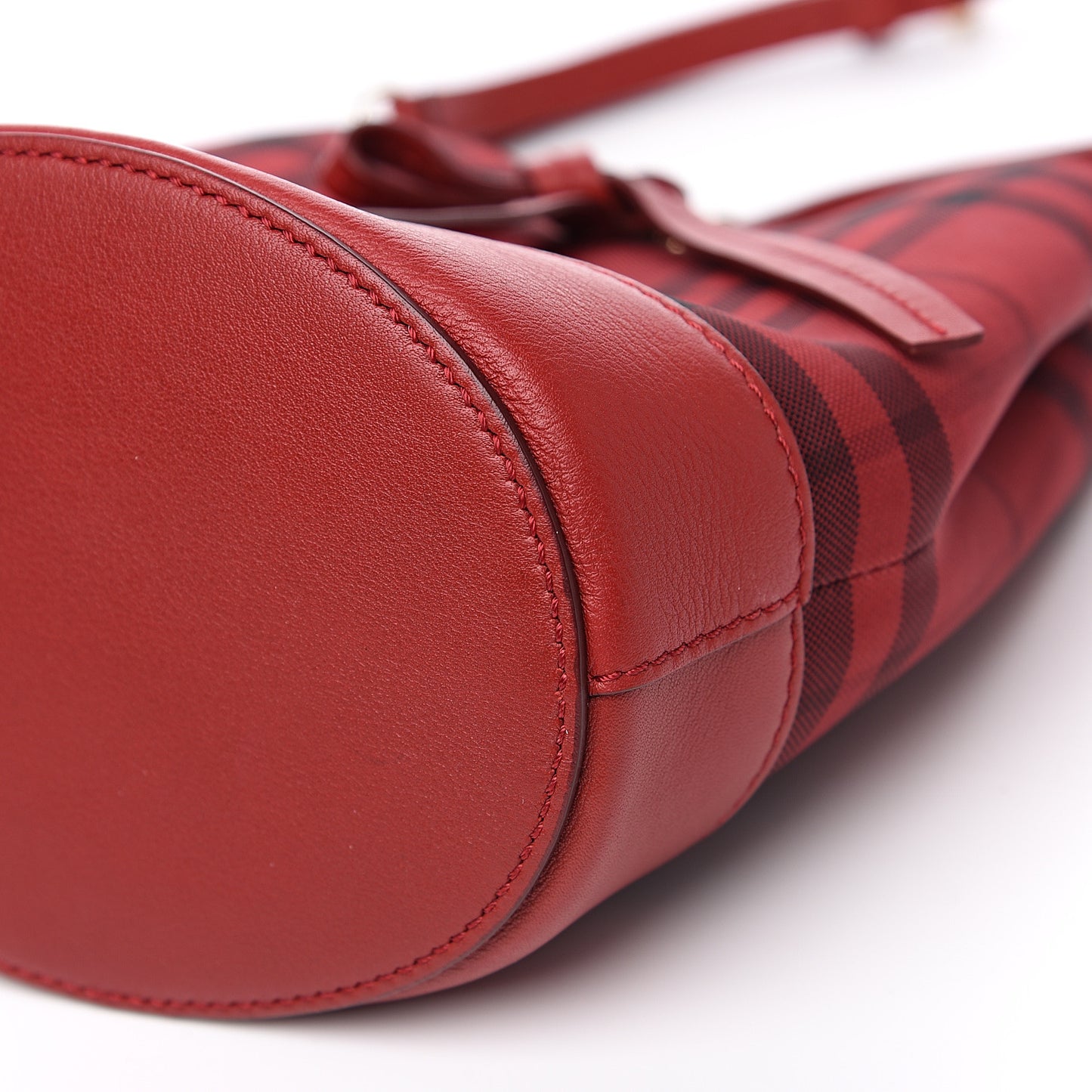 Overdyed Canvas Horseferry Check Baby Bucket Bag Parade Red