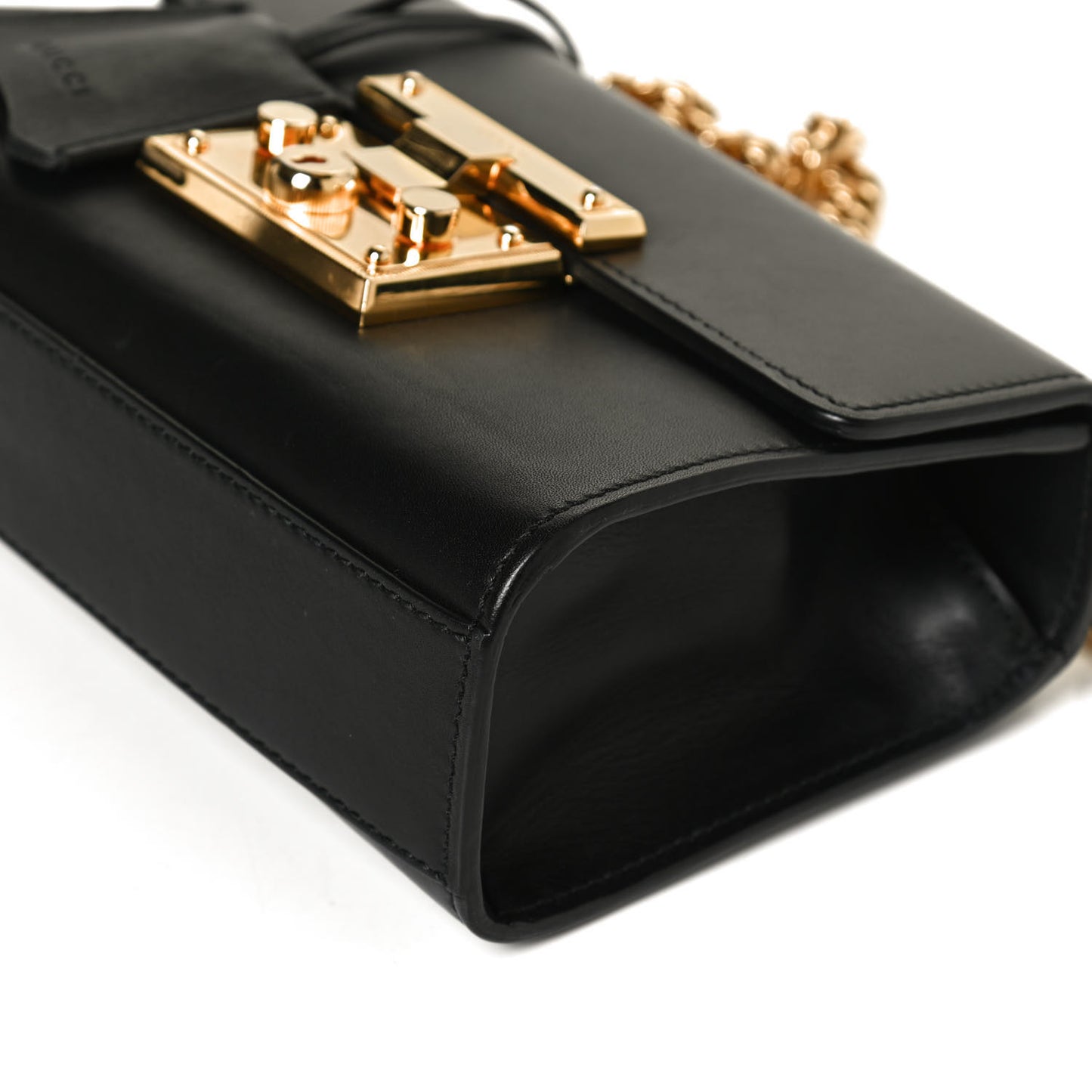 Calfskin Small Padlock Shoulder Bag Black