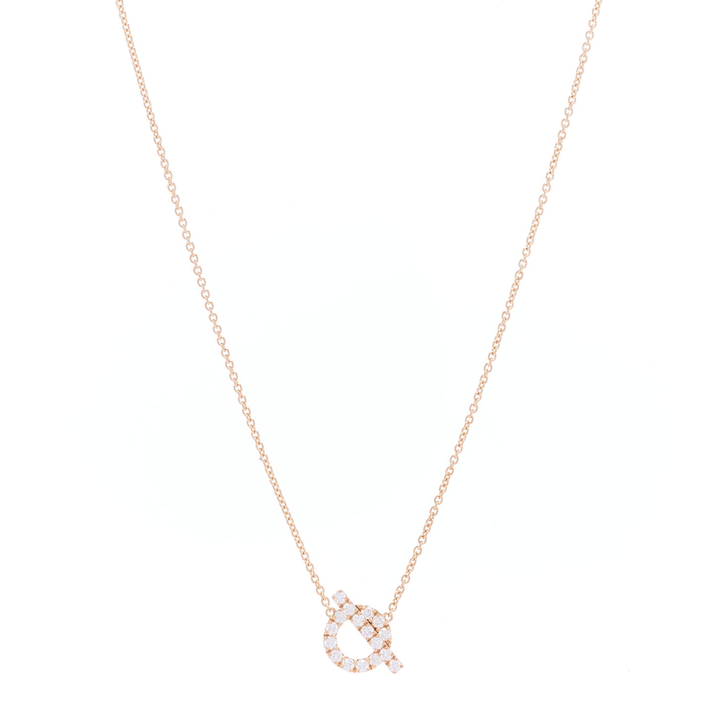 18K Rose Gold Diamond Finesse Pendant Necklace