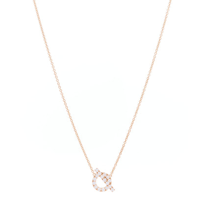 Hermes 18K Rose Gold Diamond Finesse Pendant Necklace 1 of 5