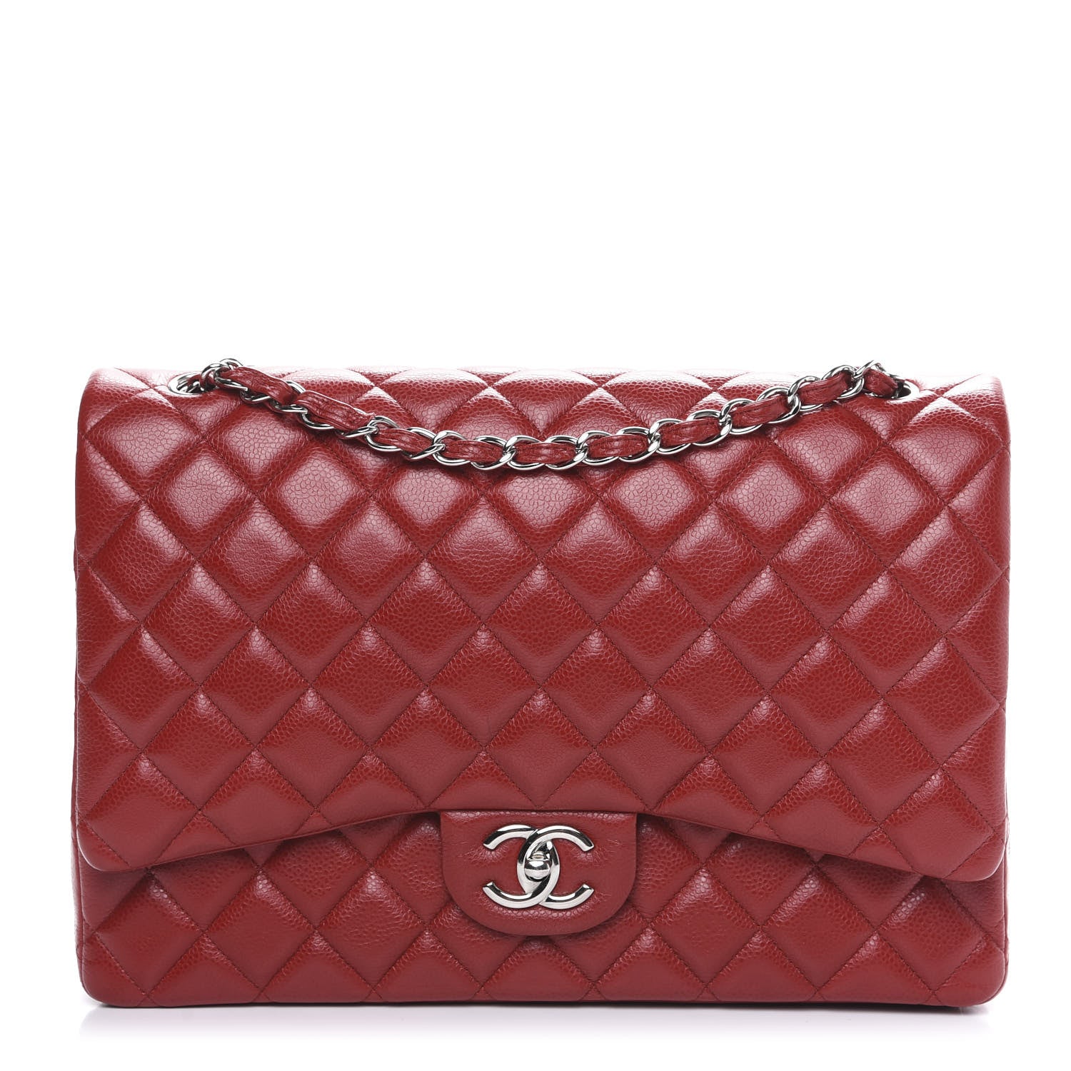 Chanel Caviar Quilted Maxi Double Flap Red 1 of 13