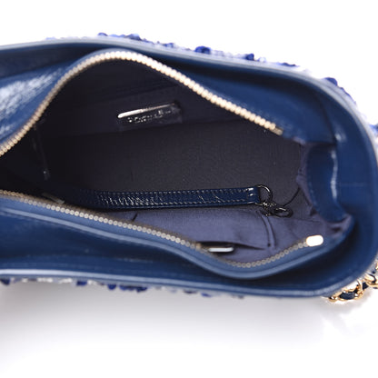 Chanel Sequin Calfskin Small Gabrielle Hobo Blue White 5 of 10