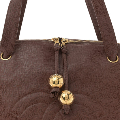 Chanel Caviar Large CC Shoulder Bag Brown 7 of 11