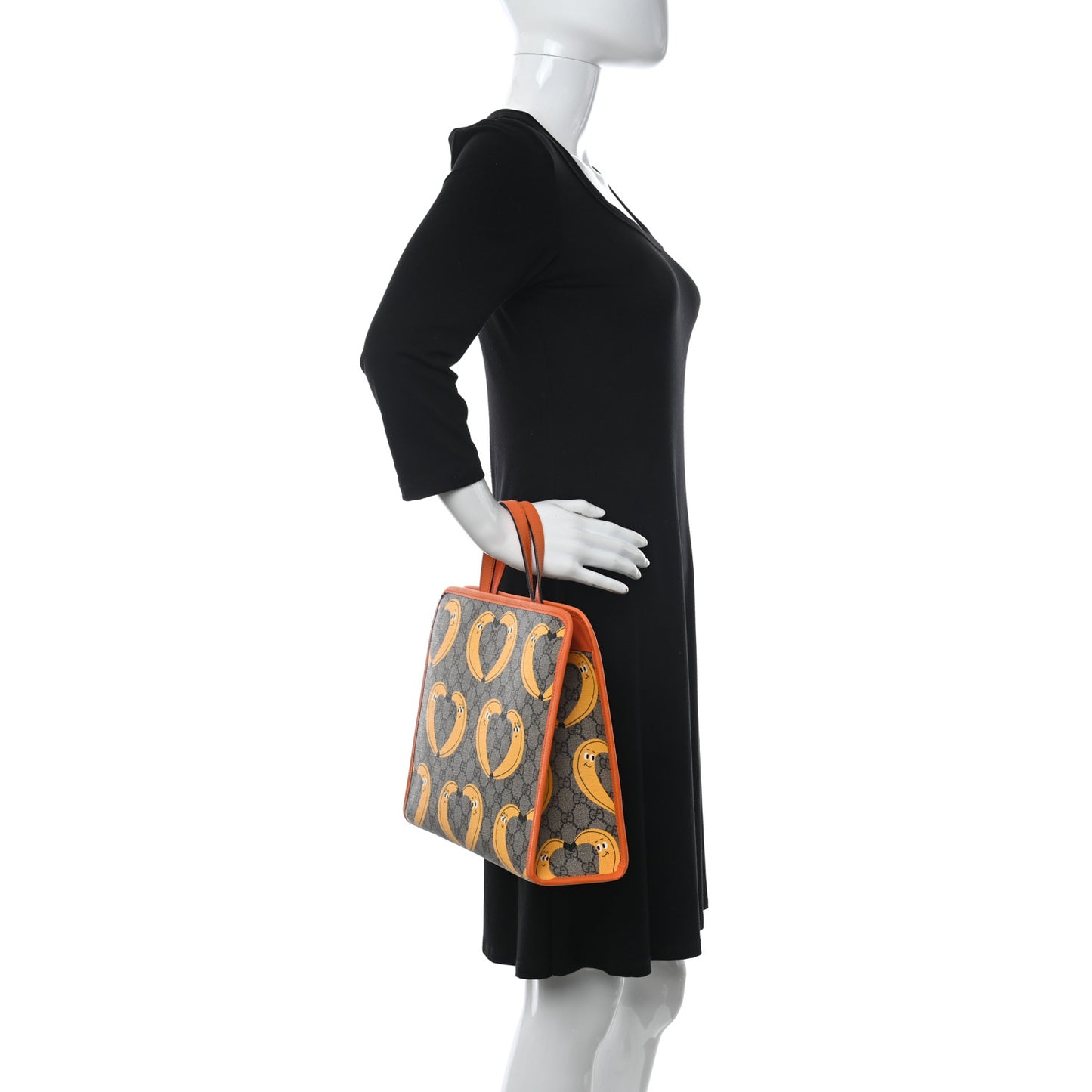 GG Supreme Monogram Banana Childrens Tote Beige Ebony Multicolor Carrot Orange