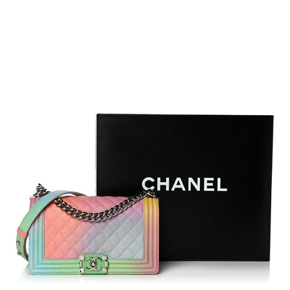Chanel Caviar Quilted Medium Cuba Rainbow Boy Flap Multicolor 11 of 11