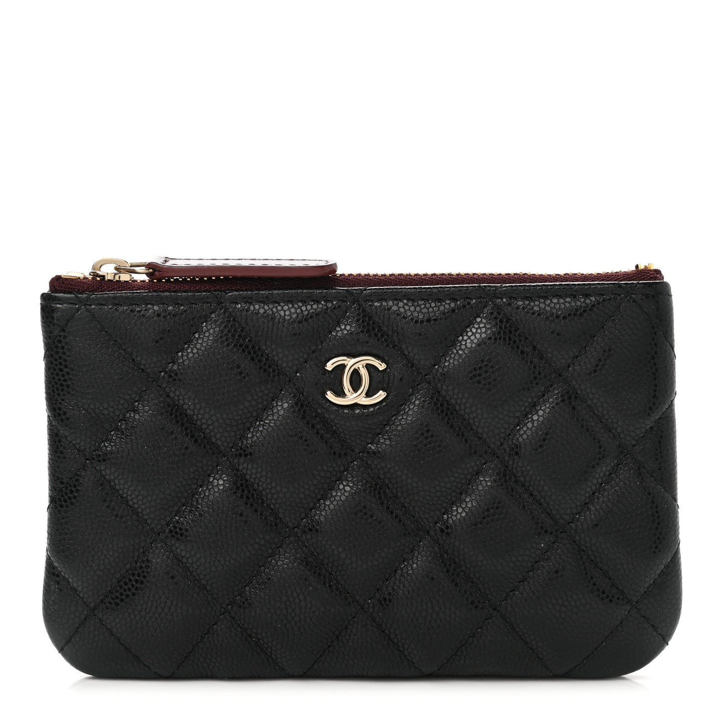 Caviar Quilted Small Cosmetic Case Black