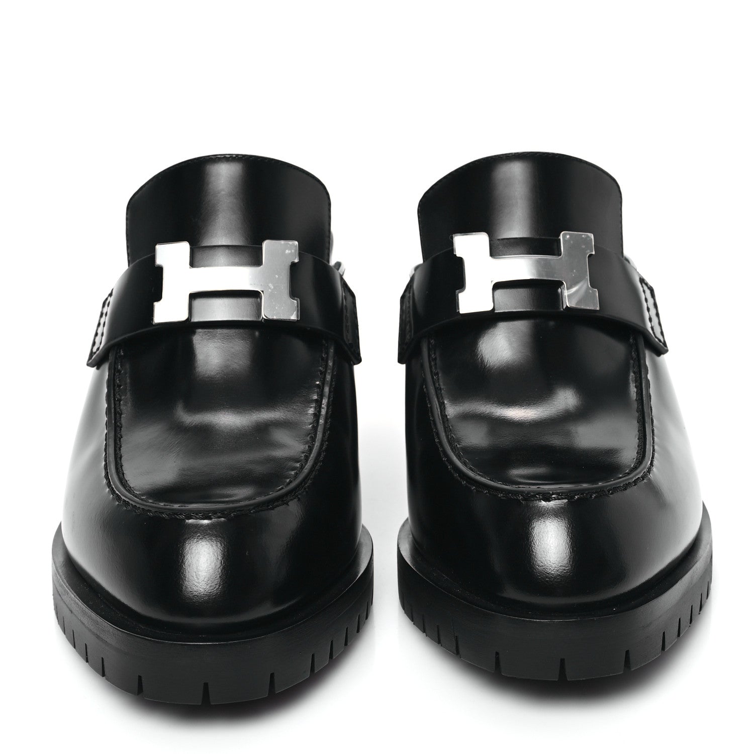 Hermes Calfskin Womens Flore 60 Mules 35.5 Black 2 of 9