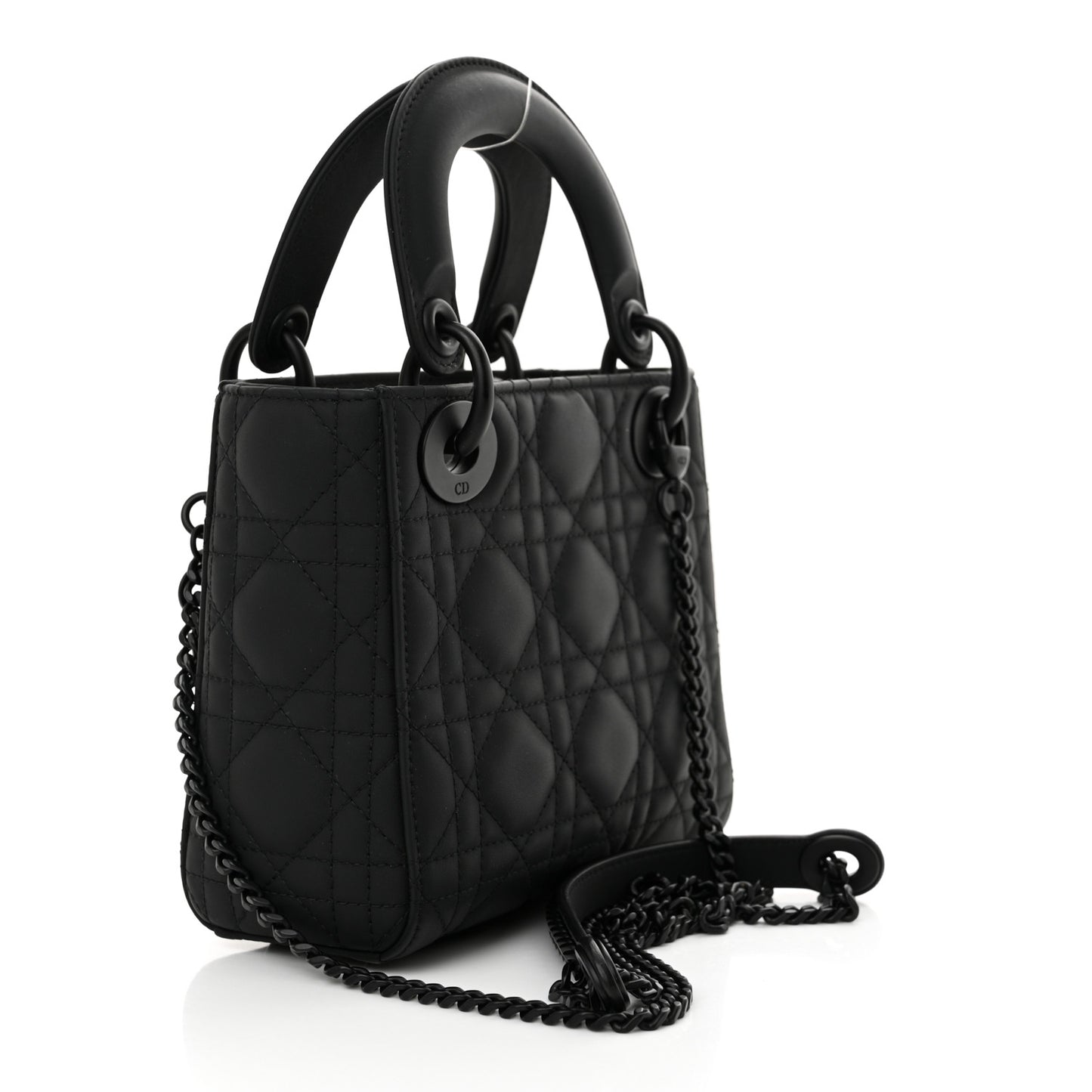 Ultra Matte Calfskin Cannage Mini Lady Dior Black