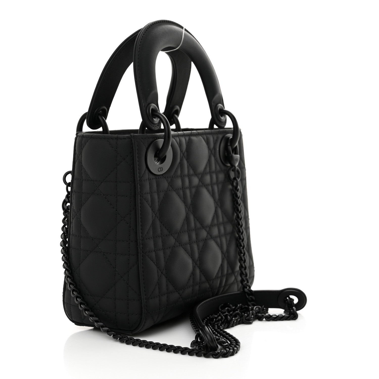 Christian Dior Ultra Matte Calfskin Cannage Mini Lady Dior Black 3 of 11