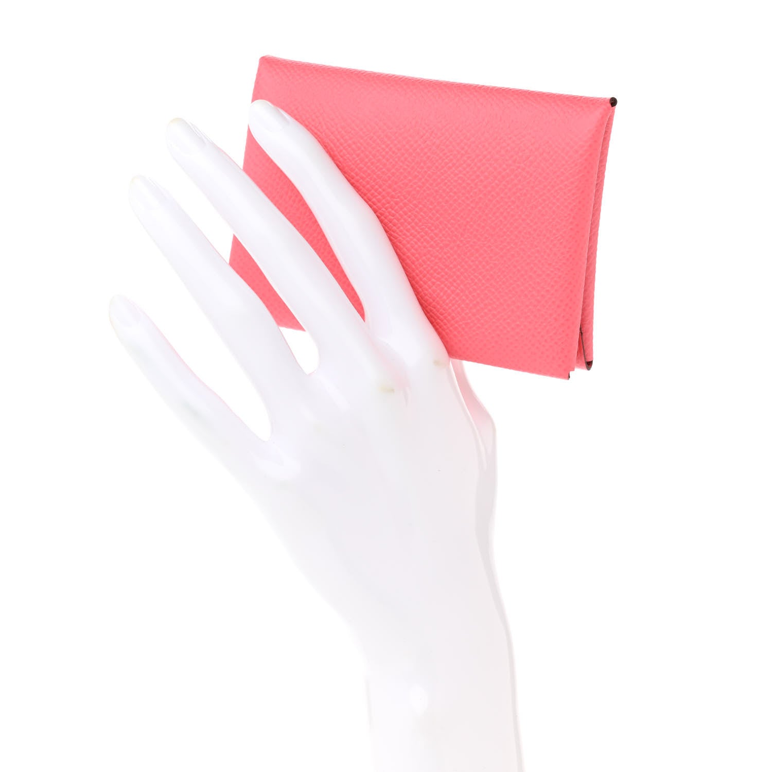 Hermes Epsom Calvi Duo Card Case Rose Azalee 2 of 8