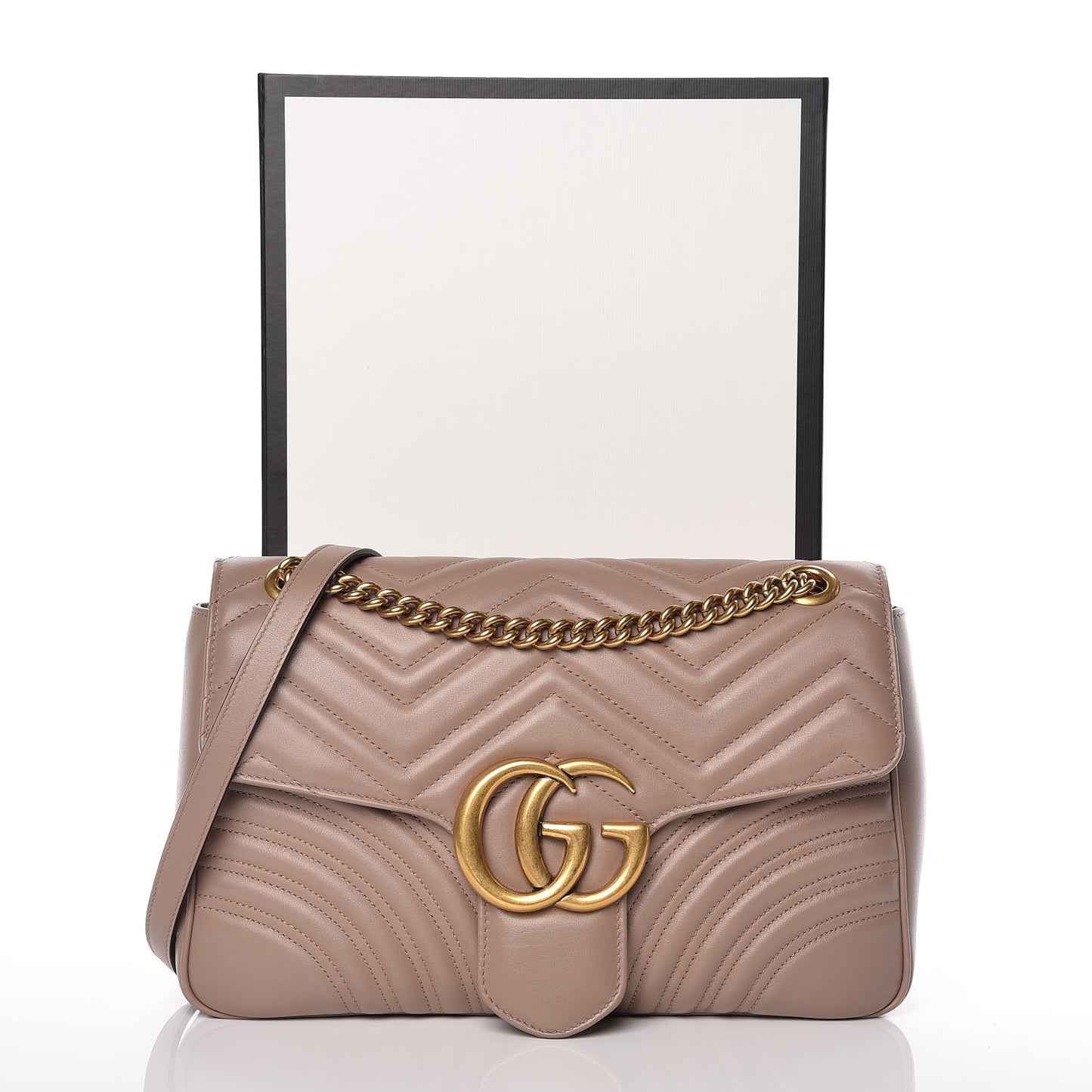 Calfskin Matelasse Medium GG Marmont Shoulder Bag Porcelain Rose