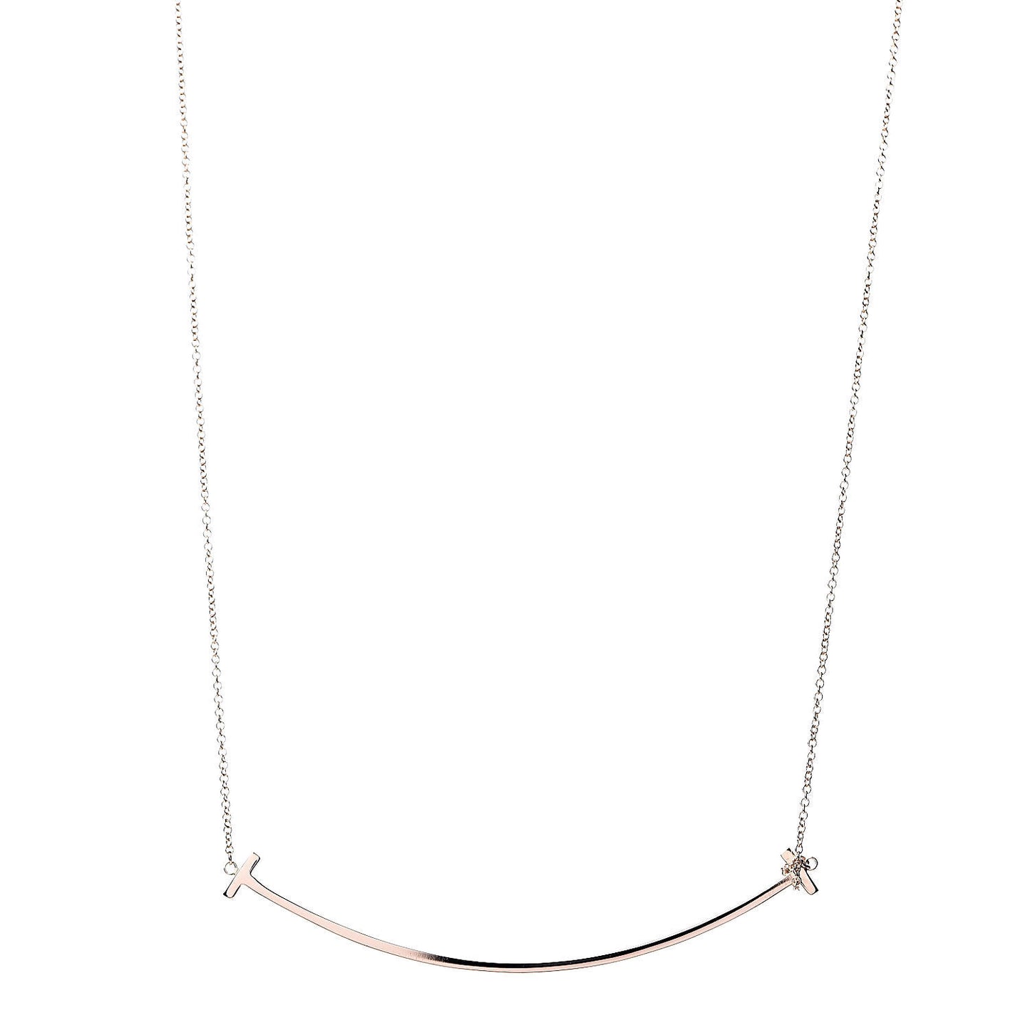 18K Rose Gold T Smile Pendant Necklace
