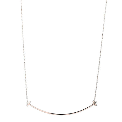 Tiffany 18K Rose Gold T Smile Pendant Necklace 1 of 7