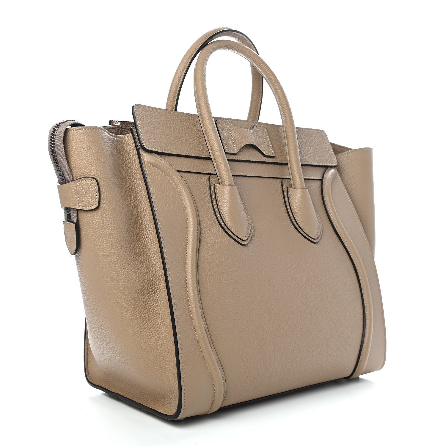 Celine Drummed Calfskin Mini Luggage Dune 3 of 9