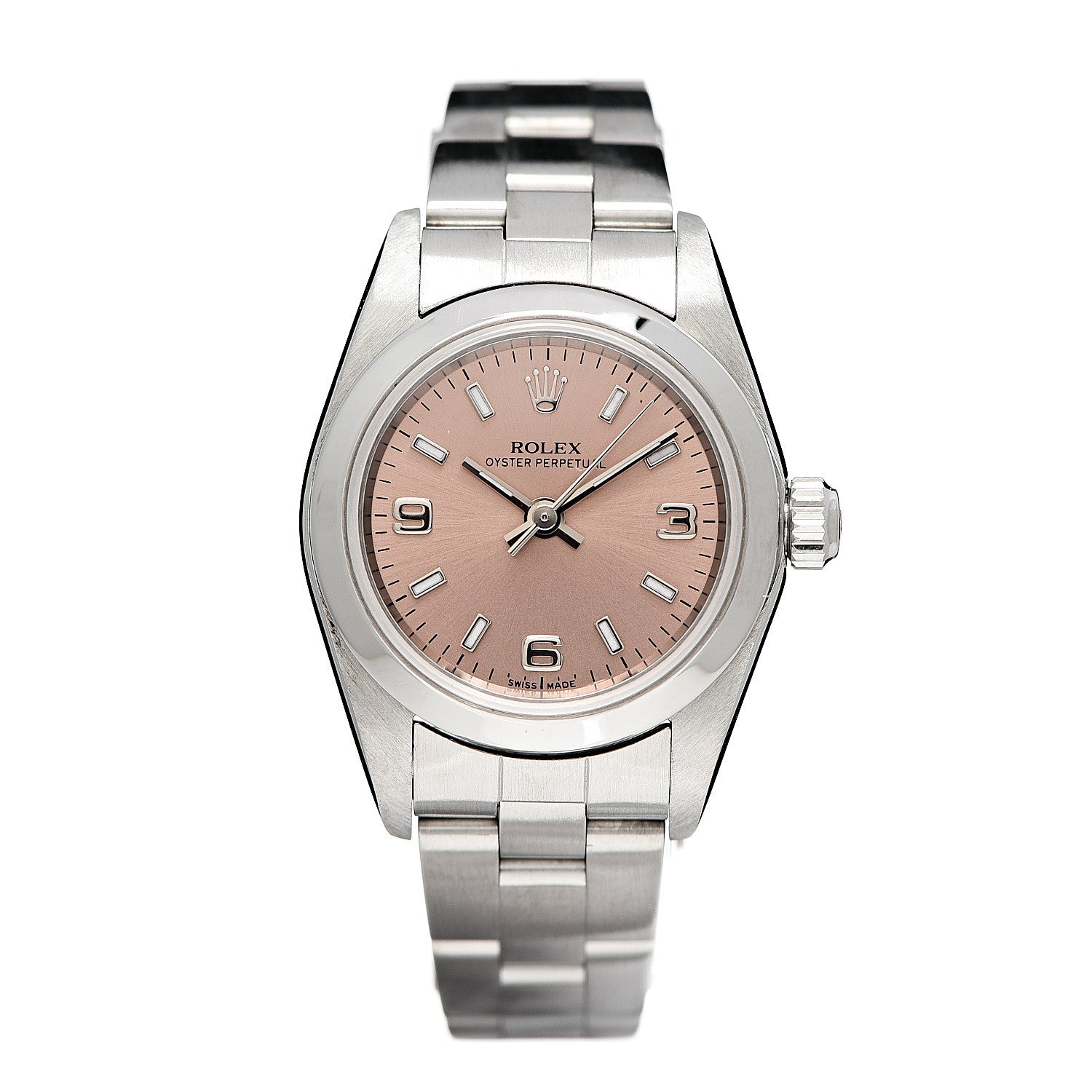 Rolex Stainless Steel 24mm Oyster Perpetual Watch Pink 76080 1 of 5