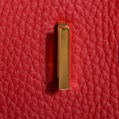 Hermes Taurillon Clemence Horseshoe Bi-Color Birkin 30 Rouge Garance and Orange 19 of 23