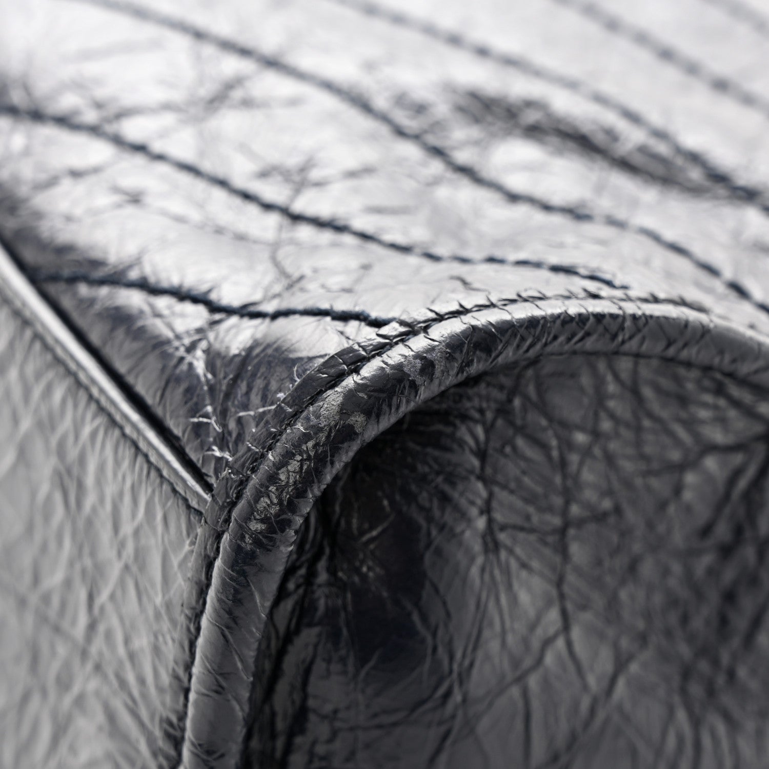 Saint Laurent Crinkled Calfskin Matelasse Monogram Medium Niki Shopper Tote Deep Marine 11 of 11