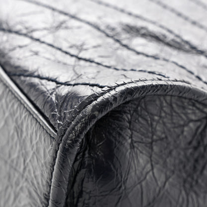 Saint Laurent Crinkled Calfskin Matelasse Monogram Medium Niki Shopper Tote Deep Marine 11 of 11