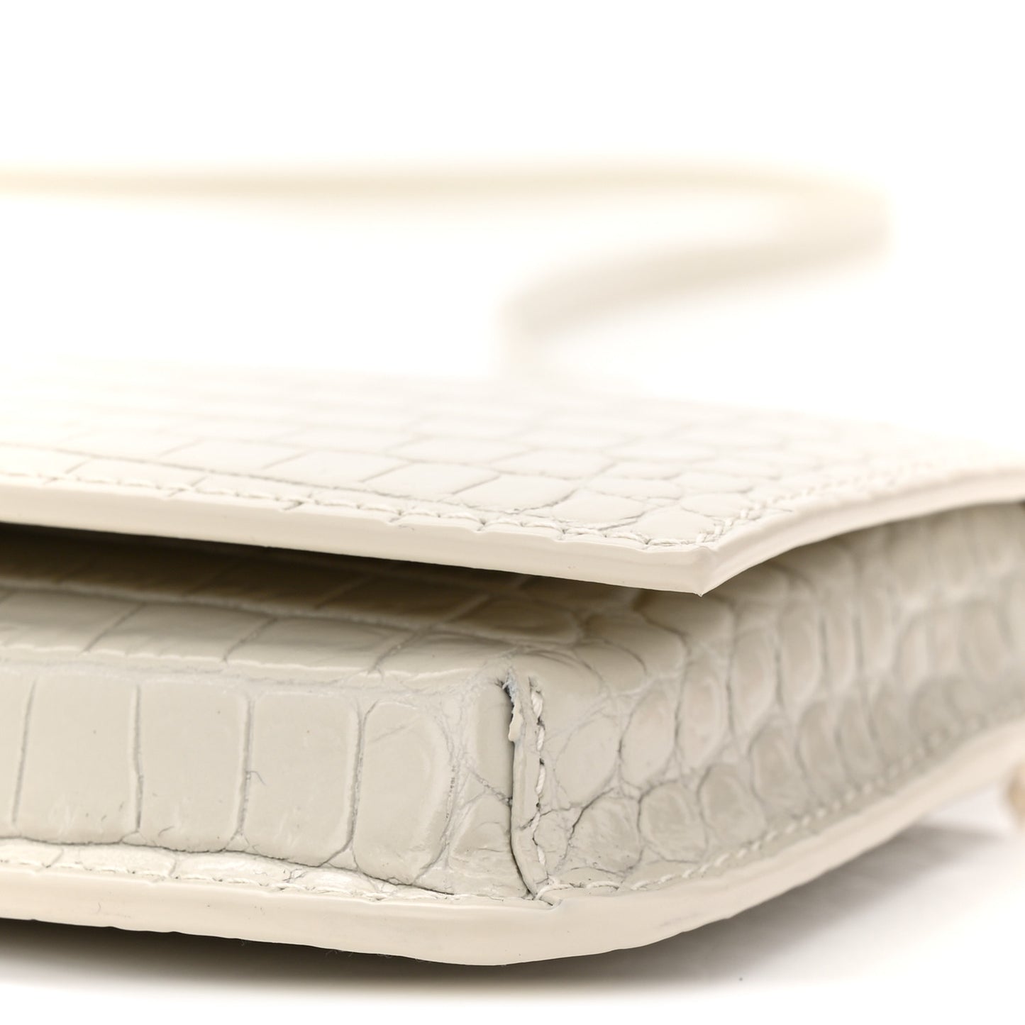 Crocodile Embossed Monogram Phone Holder Crossbody Crema Soft