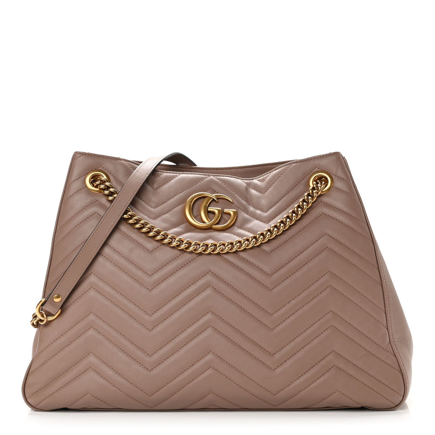 Calfskin Matelasse Medium GG Marmont Tote Porcelain Rose