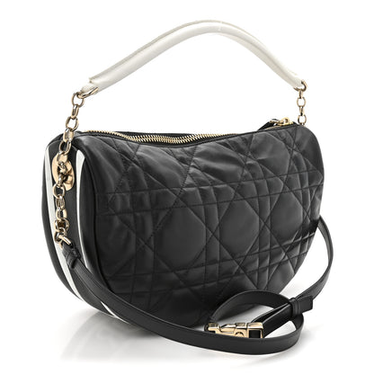Christian Dior Lambskin Cannage Medium Dior Vibe Hobo Bag Black 3 of 11