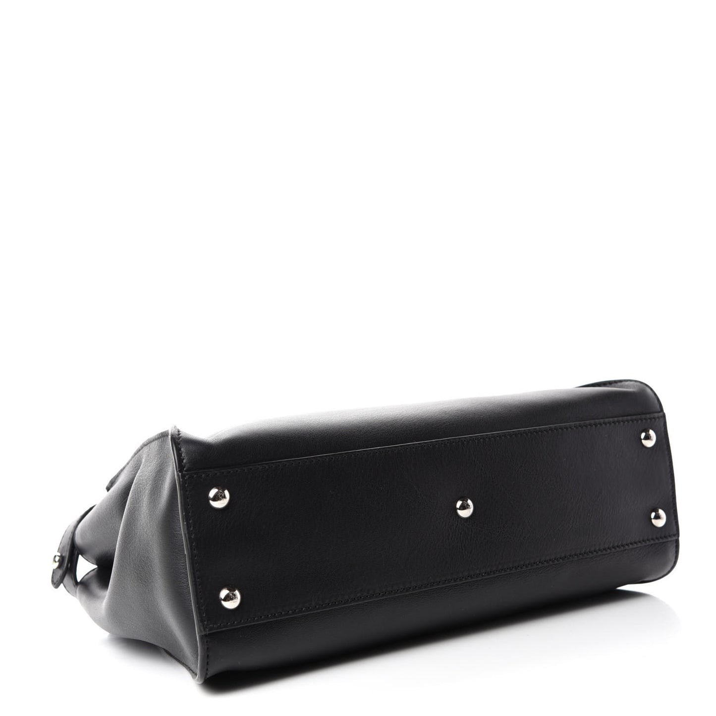 Vitello Dolce Shiny Nappa Plexglass Granite Medium Peekaboo Iconic Satchel Black