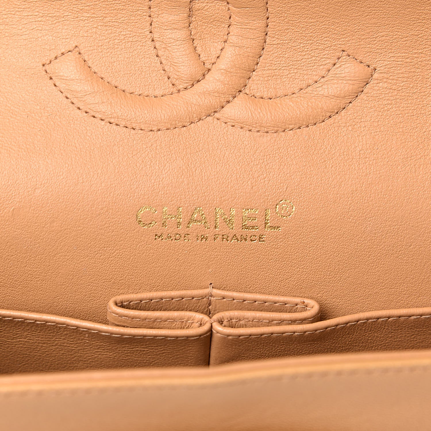 Chanel Lambskin Quilted Medium Double Flap Beige 6 of 14