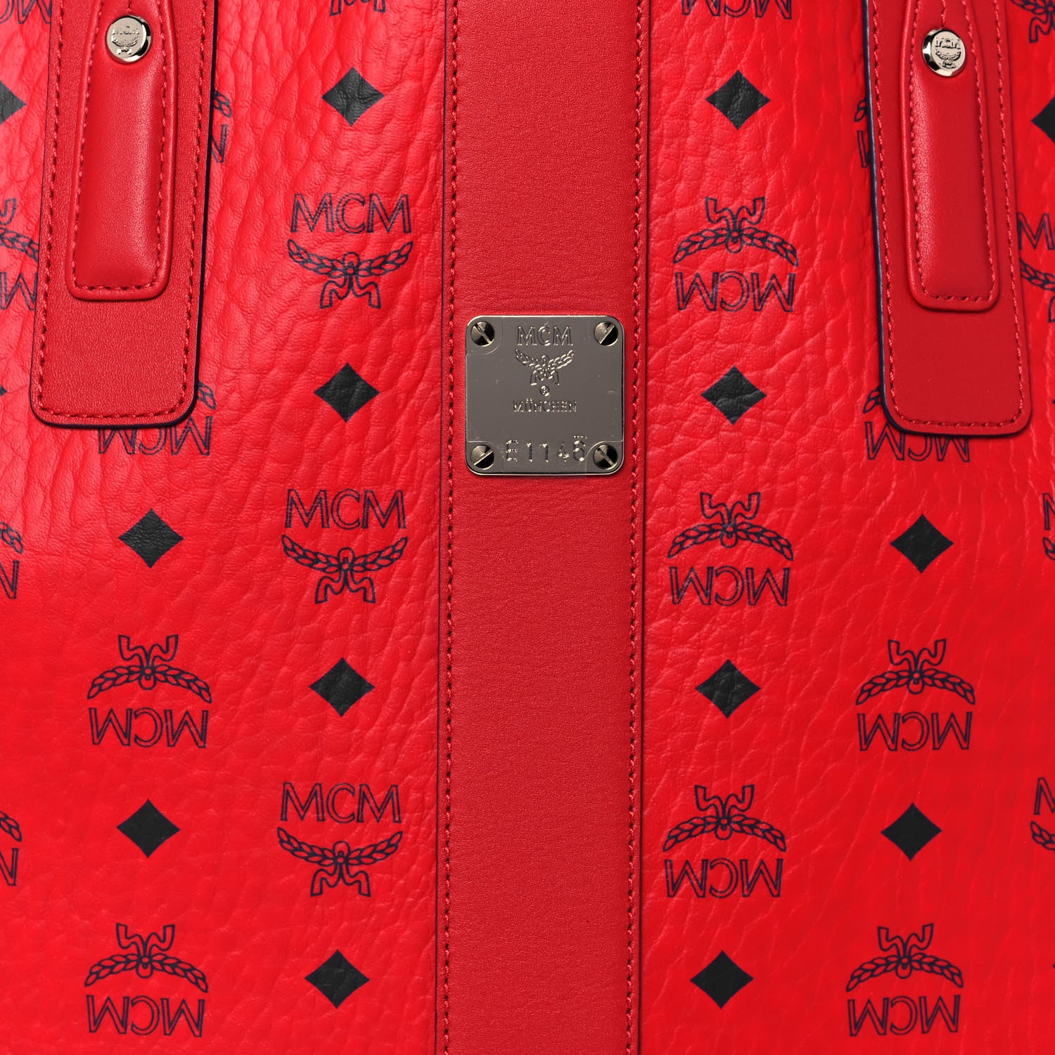 MCM Visetos Medium Liz Reversible Shopper Tote Ruby Red 7 of 19