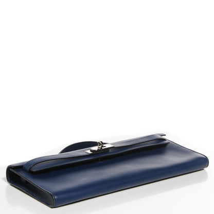 Hermes Swift Kelly Cut Clutch Pochette Bleu De Malte 4 of 17