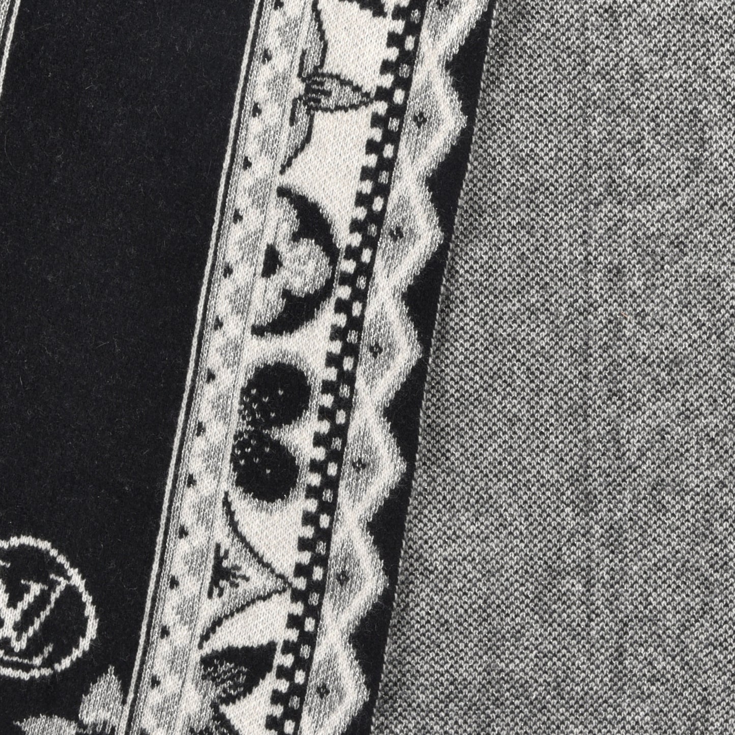 Wool Cashmere Esquimonogram Scarf Black Silver