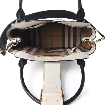 Burberry Soft Grain Calfskin L'oeil Print Medium Buckle Tote Limestone 5 of 12