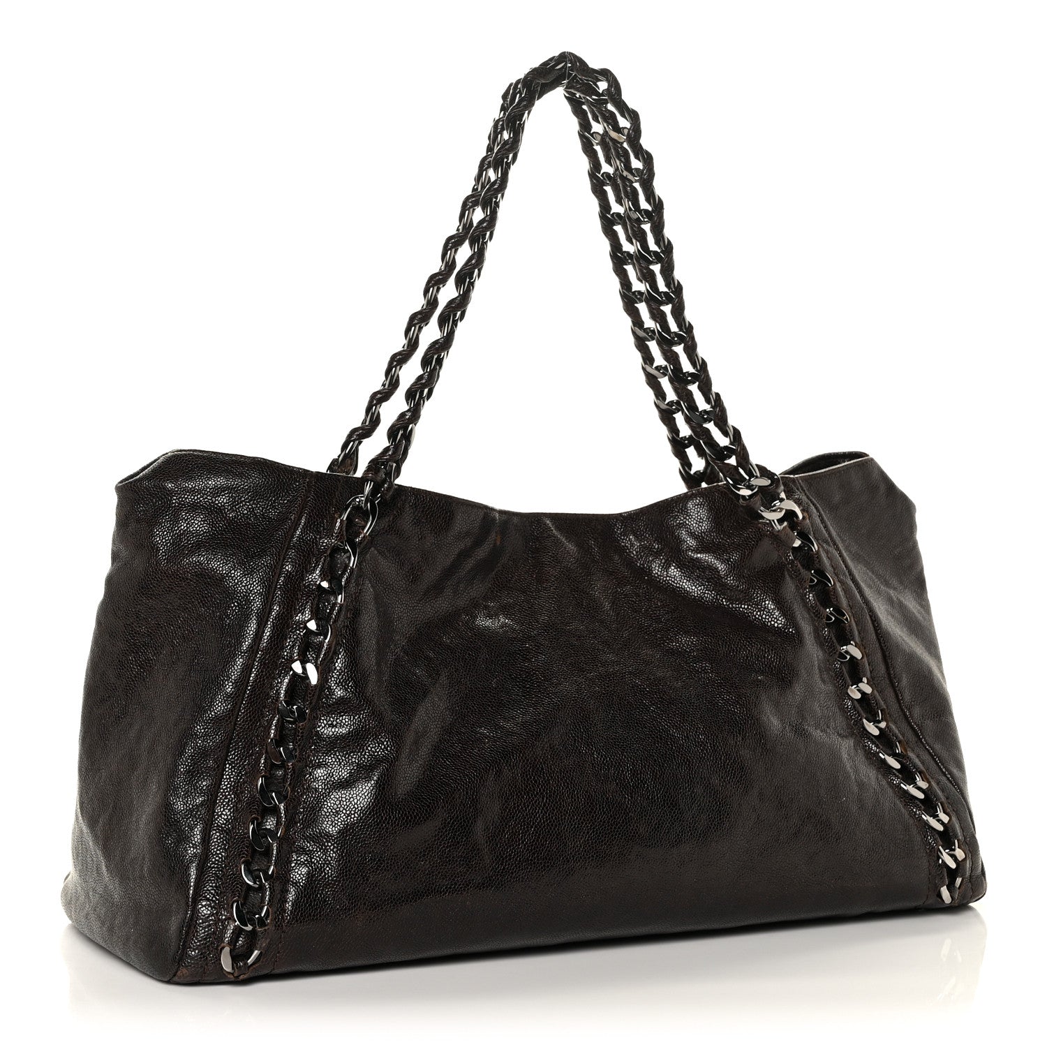 Chanel Glazed Caviar East West Modern Chain Tote Brown 3 of 13