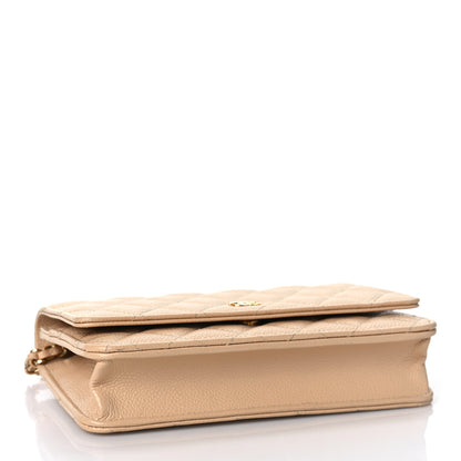 Chanel Caviar Quilted Wallet On Chain WOC Beige 4 of 11