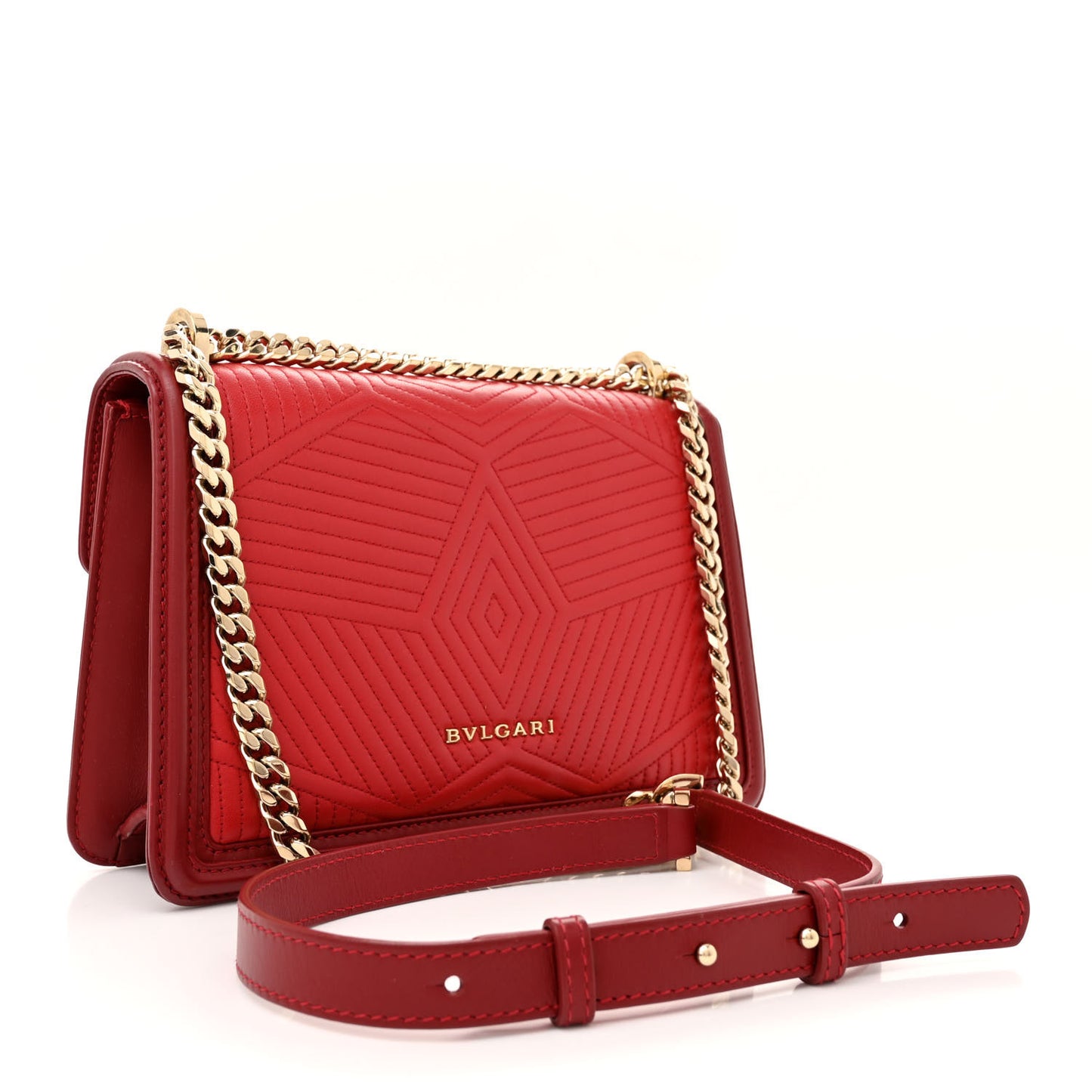 Quilted Nappa Smooth Calfskin Serpenti Forever Diamond Blast Shoulder Bag Red