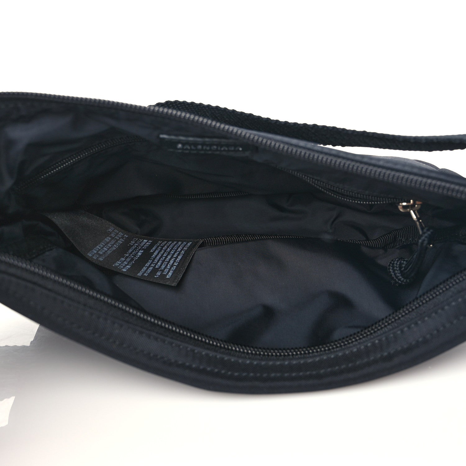 Balenciaga Recycled Sport Nylon Logo Embroidered Wheel Sling Bag Black White 5 of 8