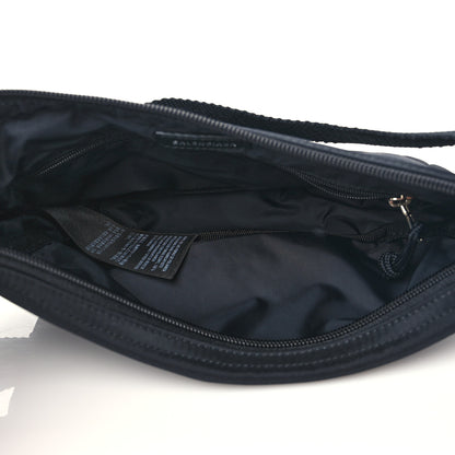 Balenciaga Recycled Sport Nylon Logo Embroidered Wheel Sling Bag Black White 5 of 8