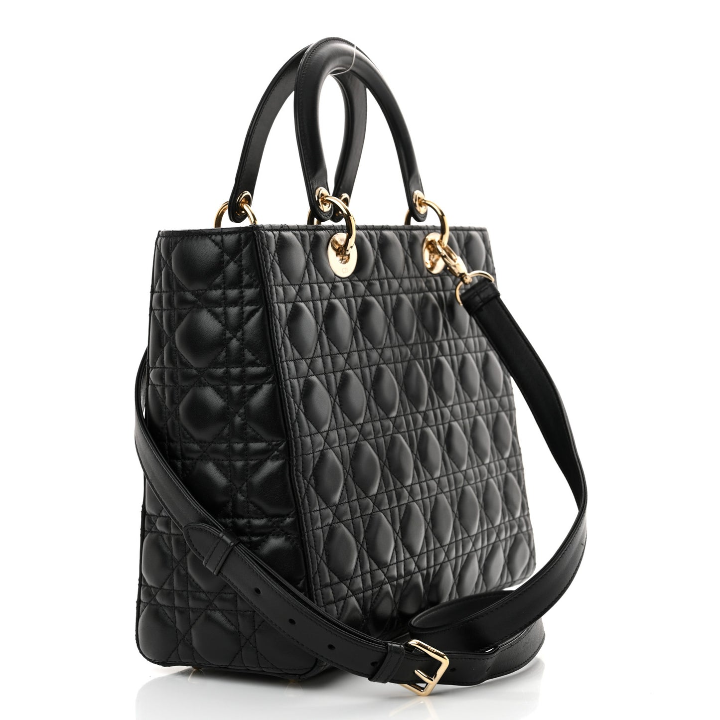 Lambskin Cannage Large Lady Dior Black