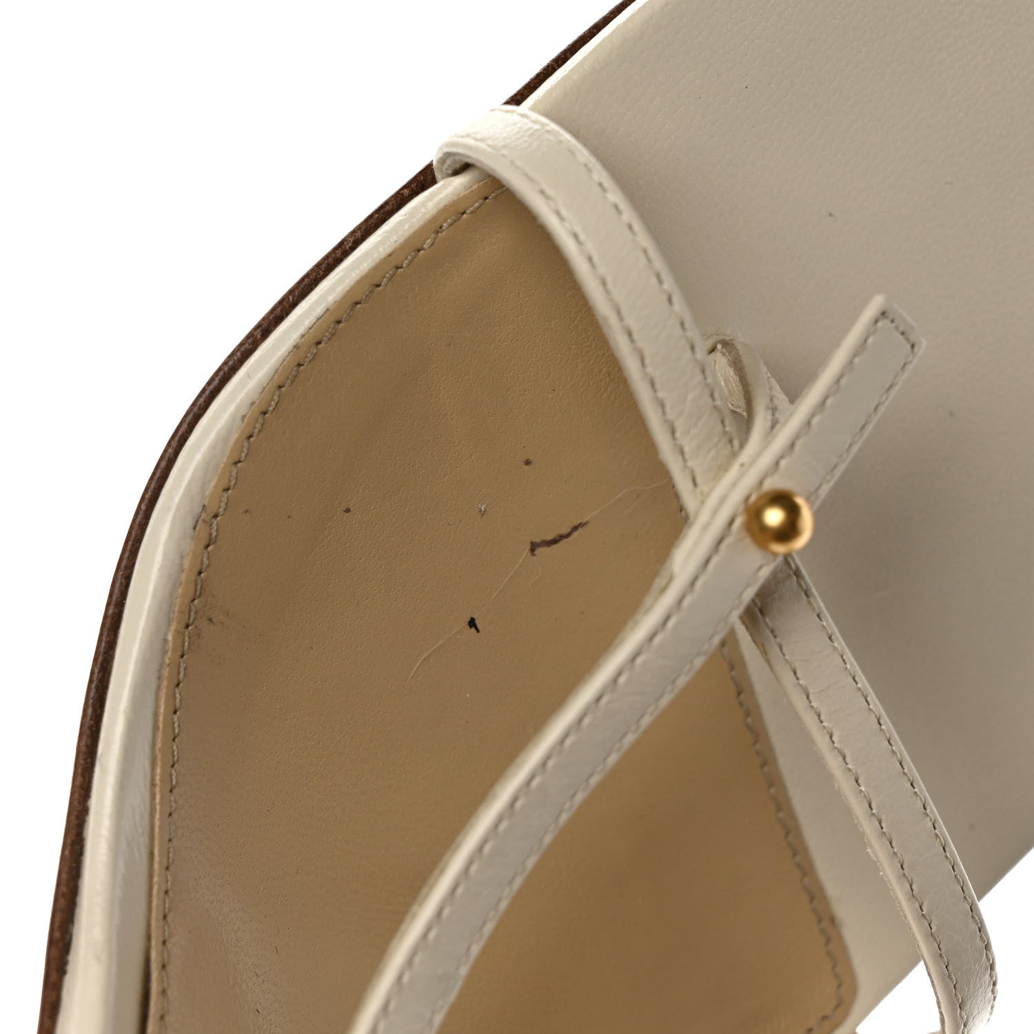 Bottega Veneta Lambskin Studded Stretch Multi Strap 90mm Sandals 37.5 Sea Salt 8 of 8