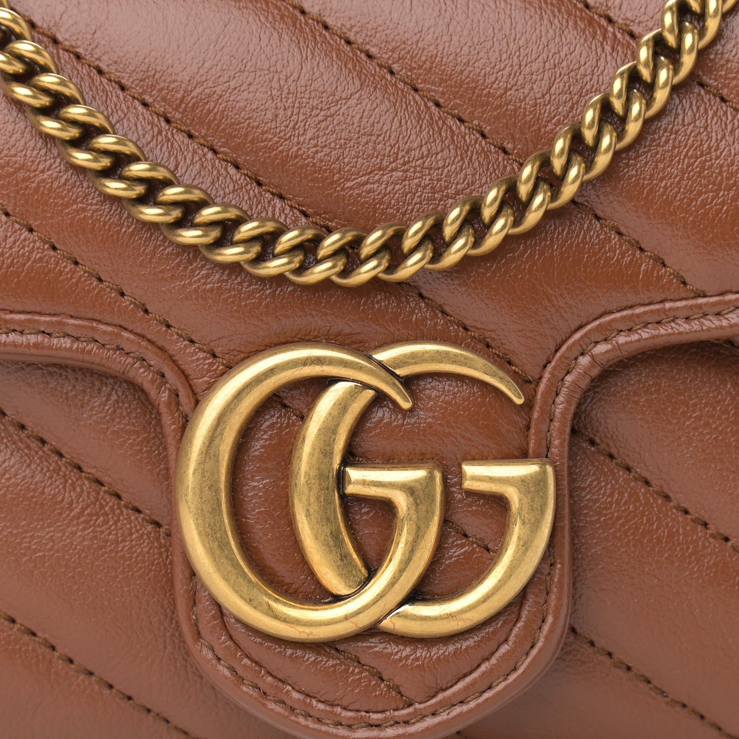 Gucci Azalea Calfskin Matelasse Diagonal Super Mini GG Marmont Shoulder Bag Cuir 8 of 11
