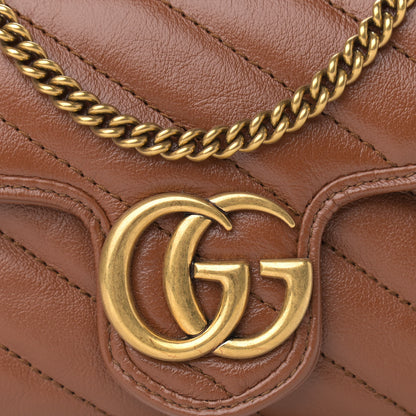 Gucci Azalea Calfskin Matelasse Diagonal Super Mini GG Marmont Shoulder Bag Cuir 8 of 11