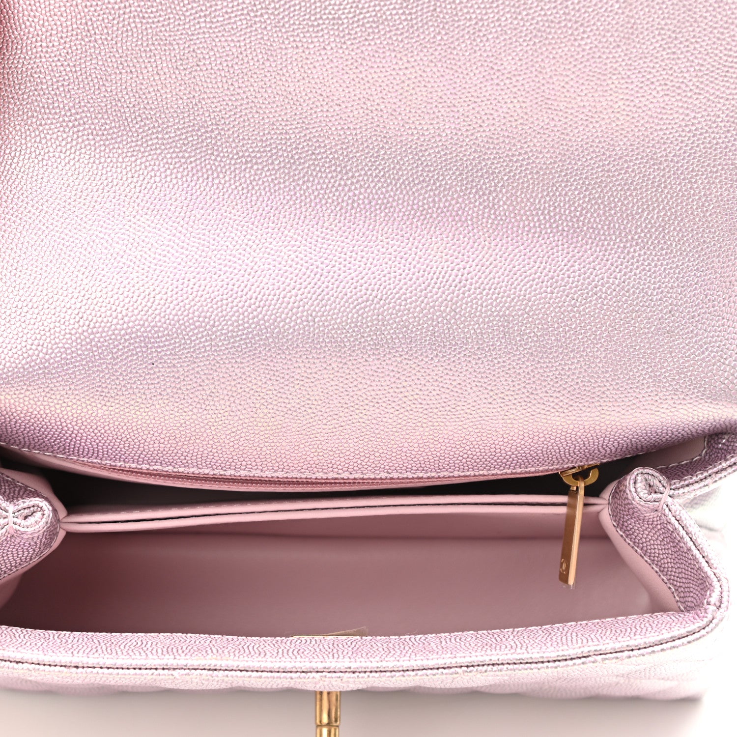 Chanel Iridescent Caviar Quilted Mini Coco Handle Flap Light Pink 5 of 11